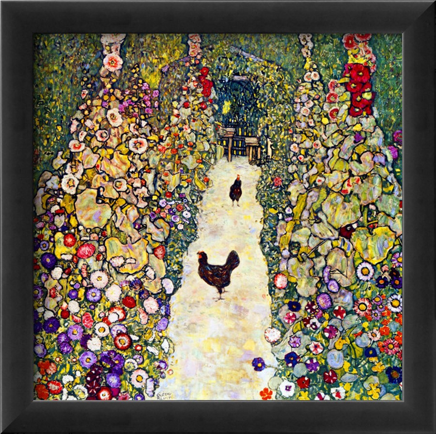 Gardenpath with Hens, 1916 - Gustav Klimt Paintings